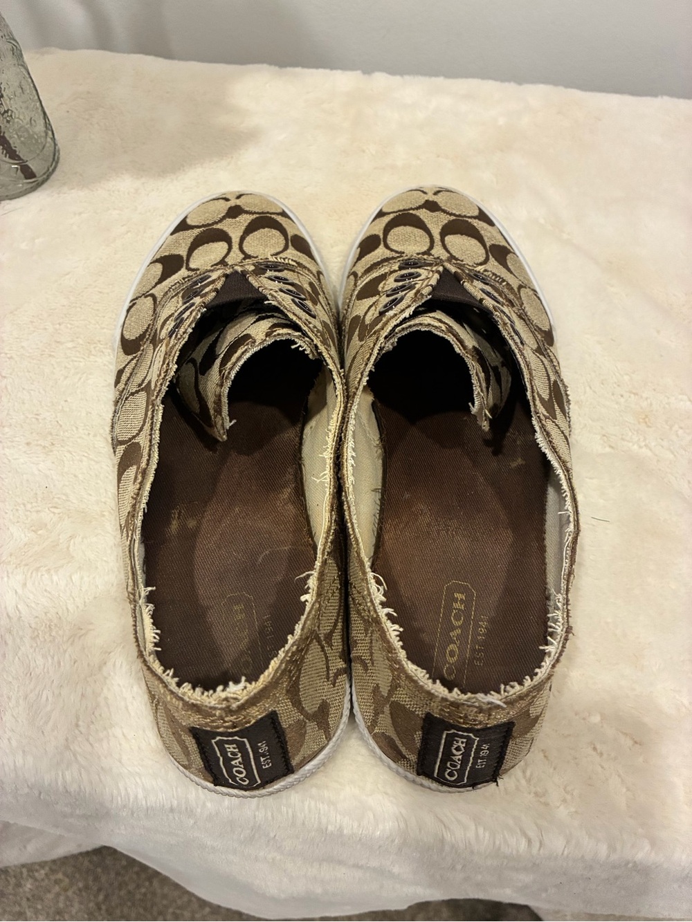 Coach Katie Tan/Brown Signature Slip-On Sneakers size 8 - Picture 7 of 8